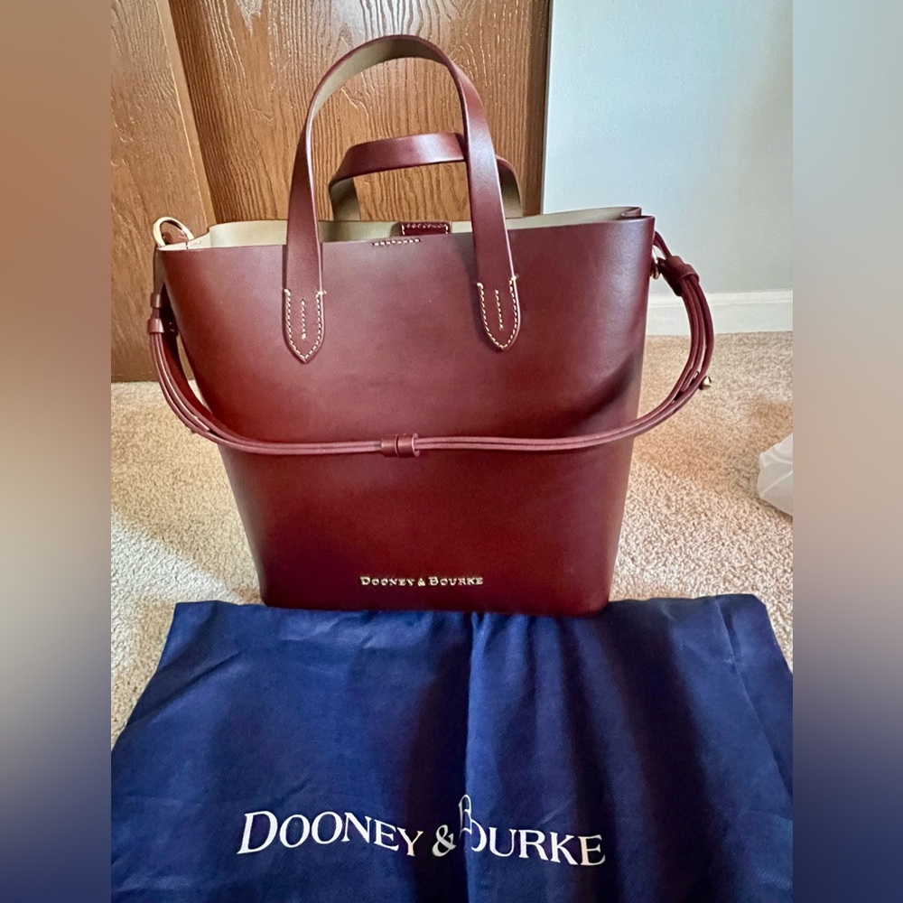 Dooney & Bourke Burgundy Leather Tote Bag